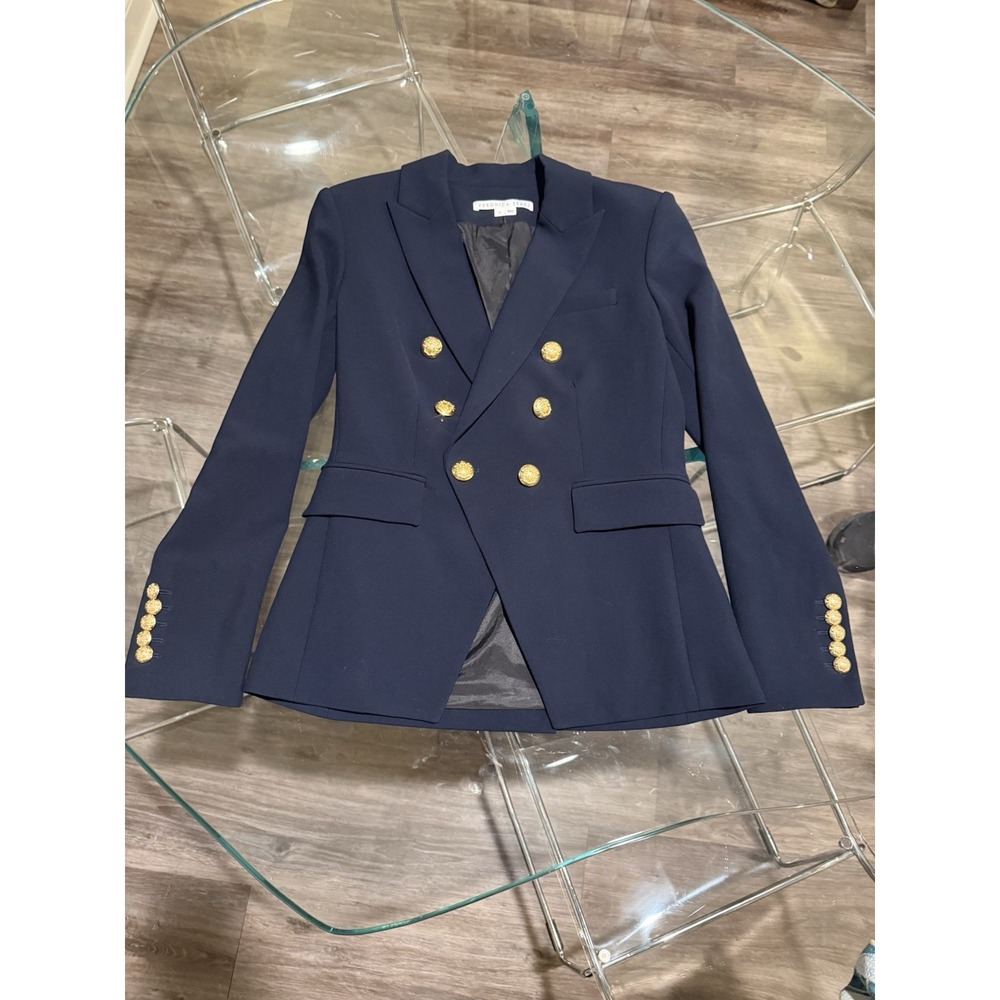 Veronica Beard Miller Dickey Jacket Navy Double Breasted Blazer Gold Button Sz 6 - Picture 5 of 11